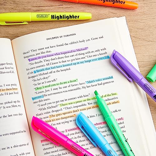 Shuttle Art 216 Pack Highlighters, Assorted Colors Marker Set, 6 Bright Colors Chisel Tip Dry-Quickly Non-Toxic Highlighter Markers Bulk for Adults Teachers Students Highlighting in Home School Office by Shuttle Art - Image 5