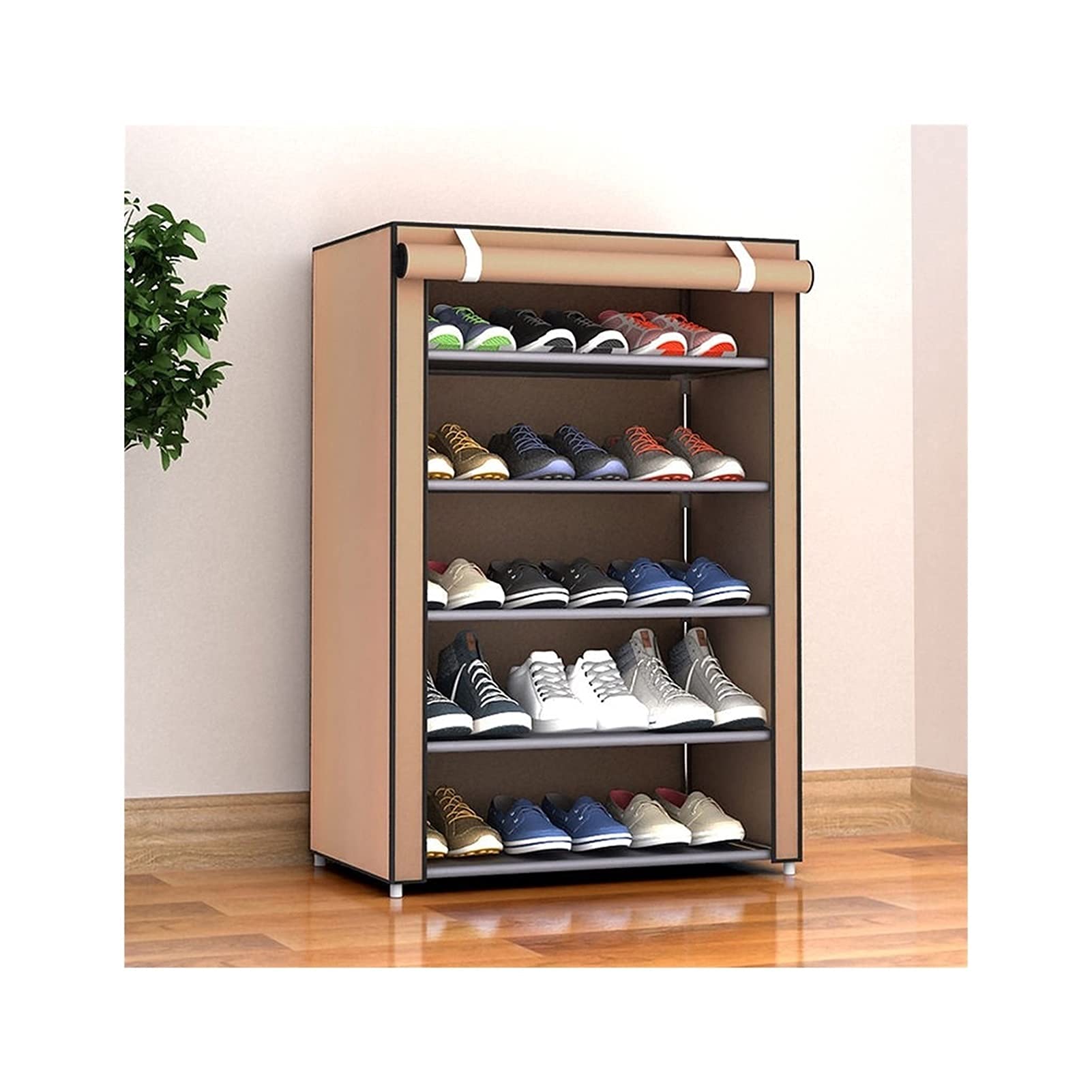 Étagère à Chaussures Antipoussière avec Housse de Protection