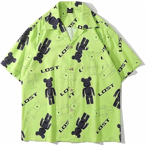 Ulooker Men's Fashionable Shirts Button Down Short Sleeve Tropical Shirts