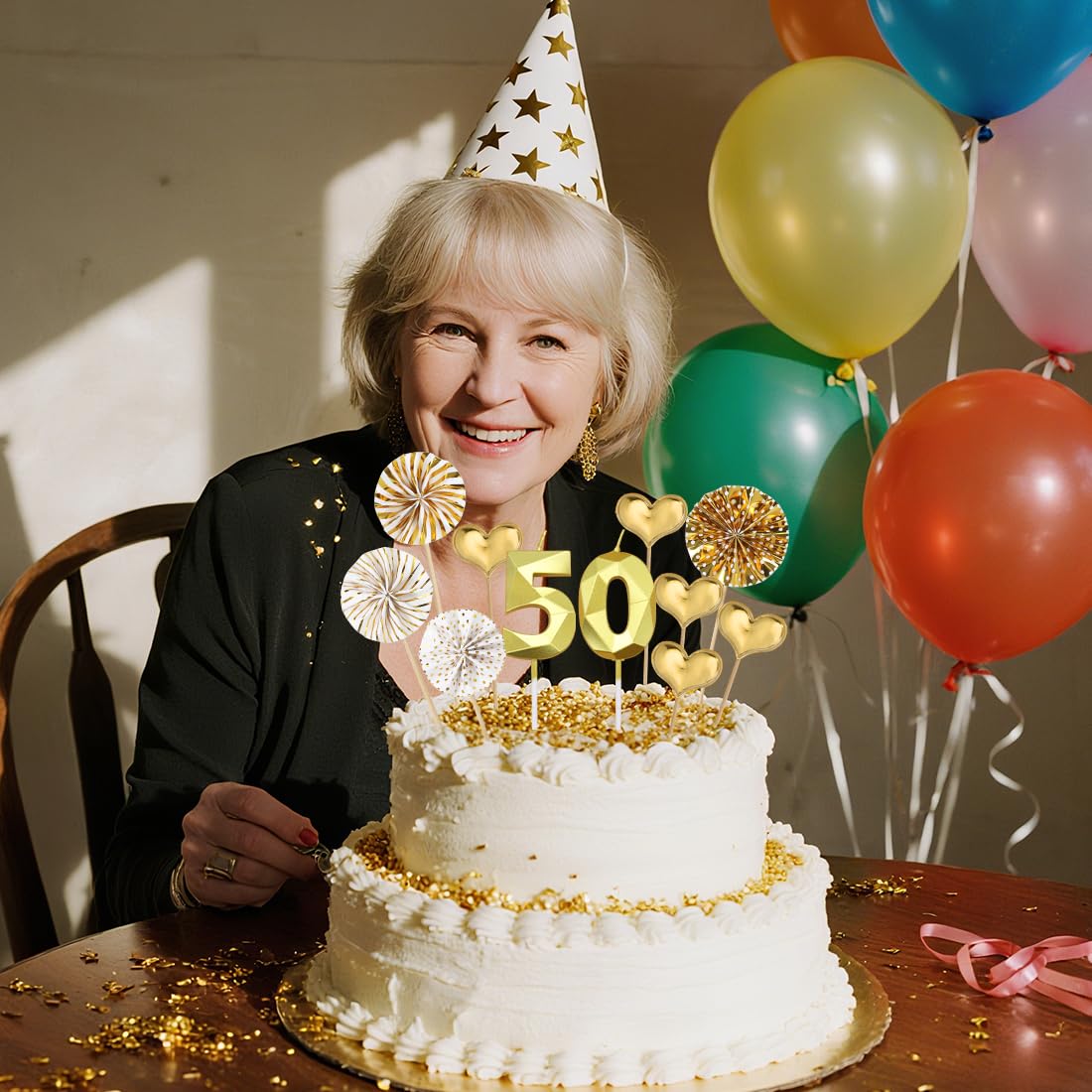 Bougies d'anniversaire 50 Ans pour Gâteau, Décoration Fête Homme Femme