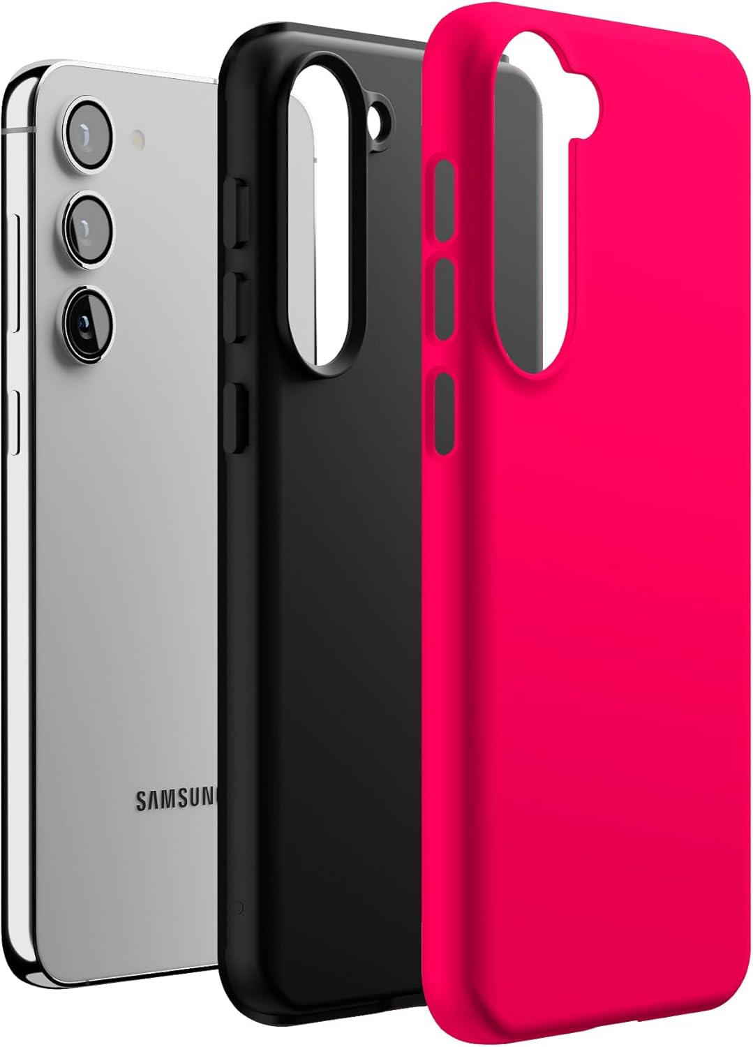 Casely Galaxy S23 Plus Case | Think Pink | Solid Neon Pink | Essential Slim Dual-Layer Protective Design