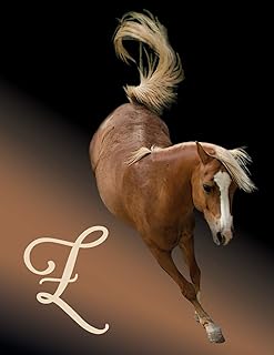 Horse Initial 'Z' Monogram Notebook: Custom Blank Lined Journal Personalized for Names Starting with Initial Letter Z (Jot...