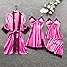 Women's 4pcs Lace Satin Pajamas Sexy Robes Sets Cami Shorts Silk Matching Sleepwear Summer Fashion Soft Pjs Outfits
