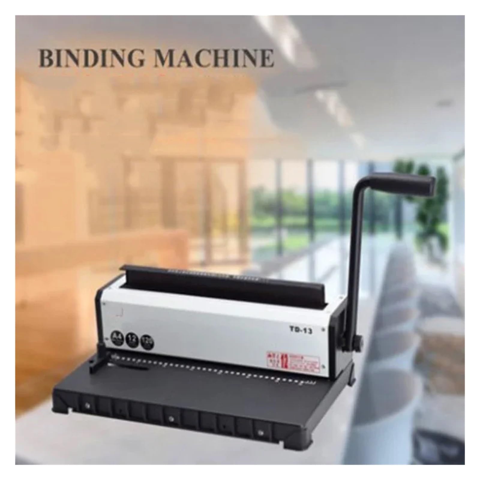 Rilegatrice, TD-13 Macchina rilegatrice a spirale manuale for carta e metallo, perforatrice e rilegatrice for libri con un anello di ferro, forniture for ufficio per scuola e ufficio