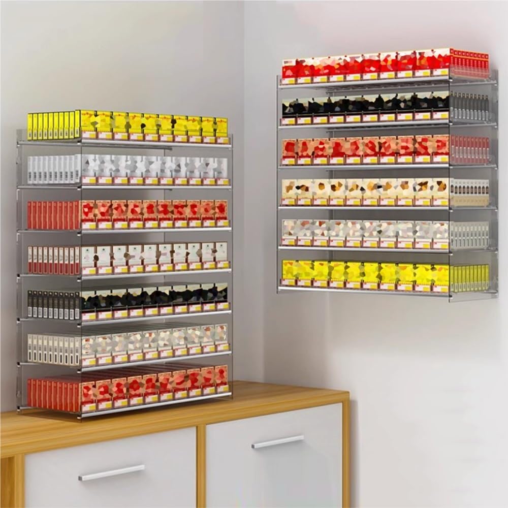 Generisch Zigarettenständer mit automatischem Schiebemechanismus für den Einzelhandel, Supermarkt-Ladeneinrichtungen mit 2–7 Ablagen (74,5 x 29 x 78,7 cm) – Maximale Sichtbarkeit und Umsatzsteigerung