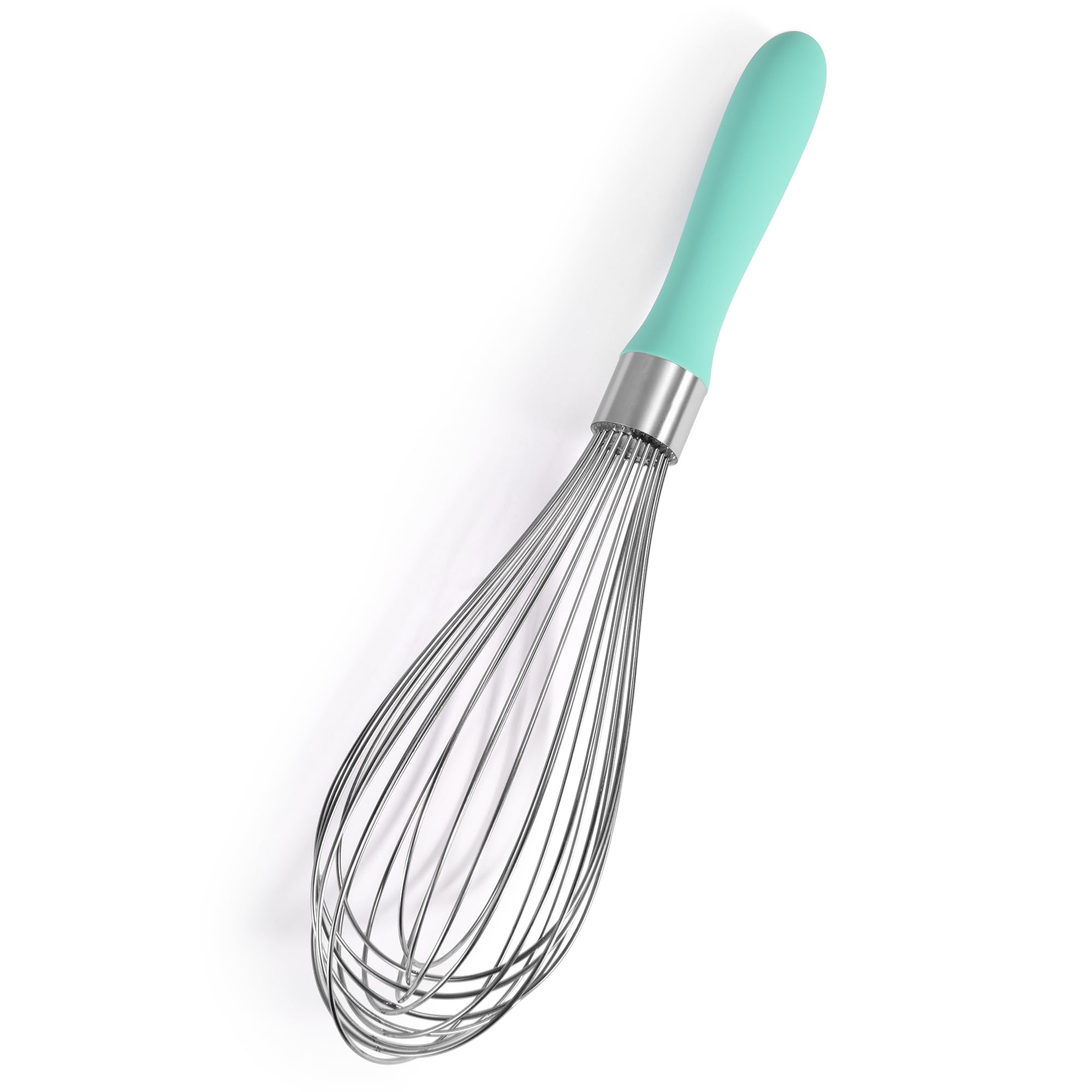 Doosu Balloon Whisk: 18/8 Stainless Steel Kitchen Whisk for Cooking Manual Hand Whisk with 12 Sturdy Wires and Non-Slip Silicone Handle for Whipping Blending Beating Stirring (30cm