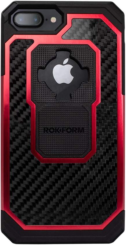 Best Deal Cheap 🛒 Rokform Fuzion Pro Series [iPhone 8/7/6/6s PLUS] Protective Aluminum & Carbon Fiber Magnetic case with Twist Lock  (Red)