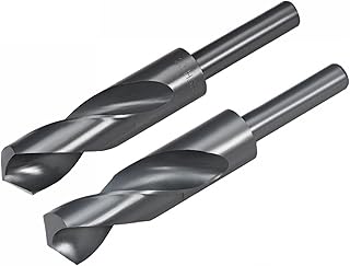 uxcell 23mm 24mm Reduced Shank Drill Bit High Speed Steel HSS 6542 Black Oxide with 1/2 Inch Straight Shank 2PCS