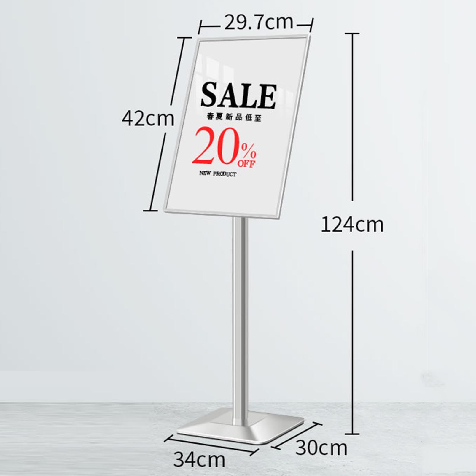 Soporte para Carteles, Soporte de Suelo para Carteles, Soportes para Carteles de pie para Exteriores e Interiores, Soporte Ajustable para Carteles, Soporte para Carteles, para escu