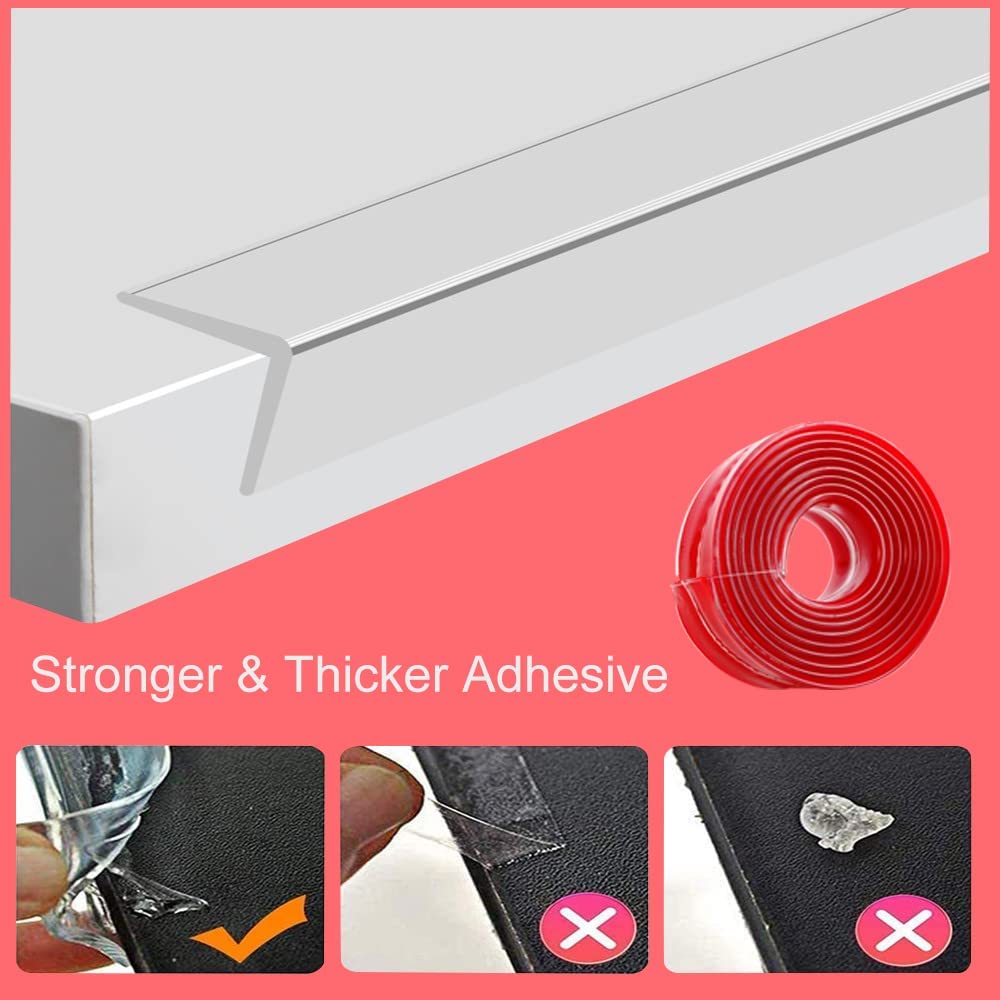 Tira protectora de borde de silicona de 15 pies, protectores de esquina suaves para niños, protectores de esquina adhesivos de precinta para muebles contra esquinas afiladas para gabinetes