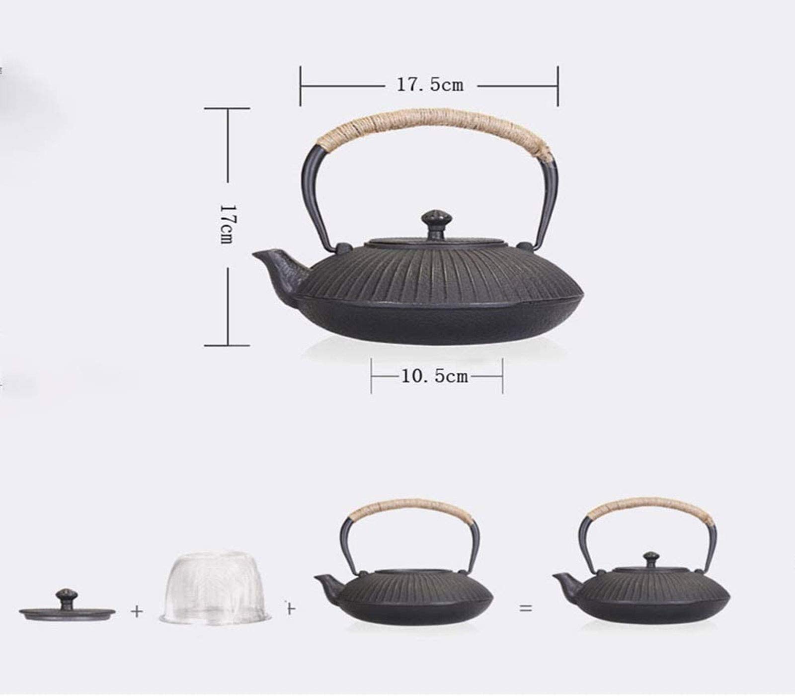 1.15 L Gusseisen-Teekanne Mit Edelstahlfilter Für Schwarzer Tee Als Geschenk, Japanischer Gesunder Wasserkocher