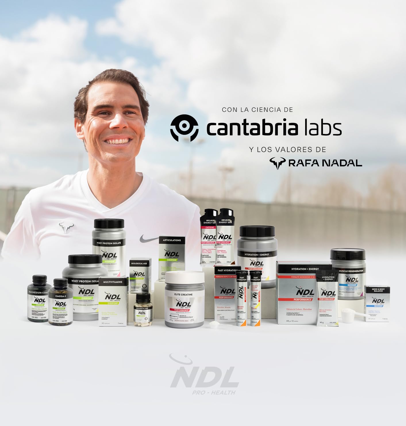 NDL Pro-Health Vitamina D3 + K2 | Supporto per ossa e sistema immunitario | Contribuisce al normale metabolismo del calcio | 90 capsule vegetali, 3 mesi | Un marchio di Rafa Nadal & Cantabria Labs