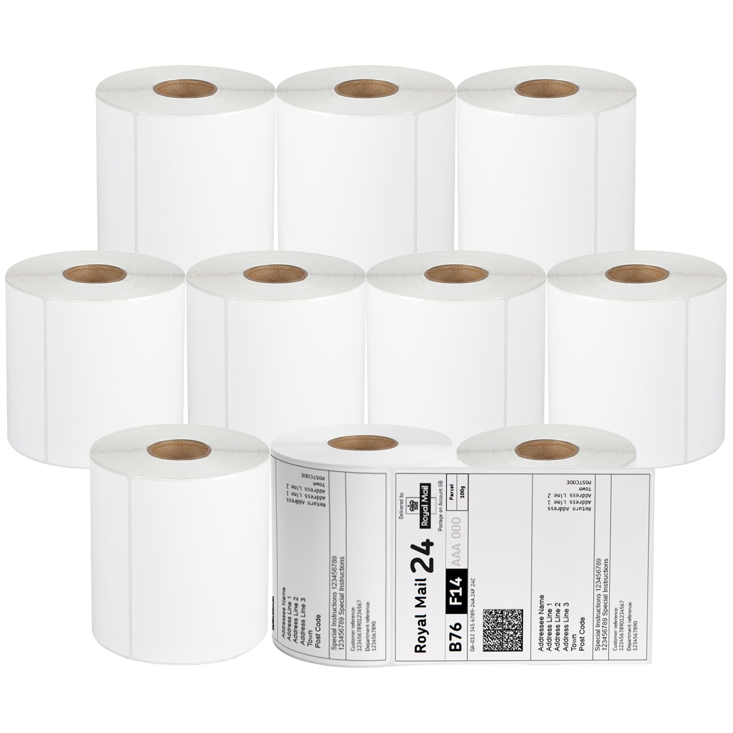 5000 etichette termiche per spedizioni, 100 x 150 mm, 10 rotoli, 500 etichette per rotolo, termiche dirette, compatibili con stampanti Zebra e MUNBYN