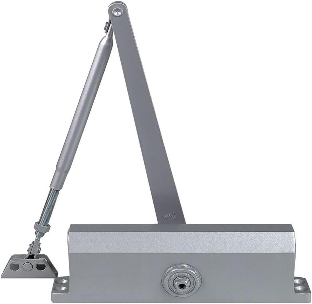 Dynasty Hardware Door Closer, Commercial Grade Size 3 Spring, Hydraulic Automatic Series 3000 Door Closer Sprayed Aluminum