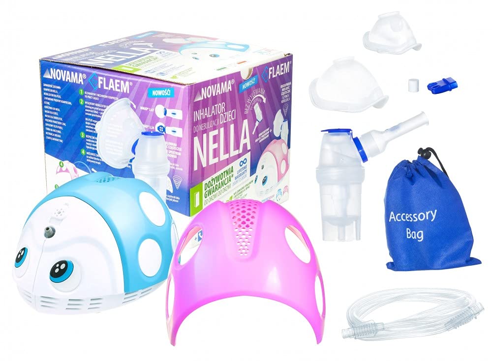 Nella by Flaem Inhalator do nebulizacji dzieci w dwóch kolorach GWARANCJA DOŻYWOTNIA!!- : Standard