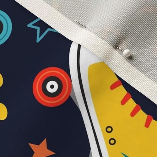 Miniatura 7 de Spoonflower Fabric - Retro Rainbow Musical Notes Rainbows Roller Skates Skating Cassette Printed on Upholstery Velvet Fabric by The Yard -