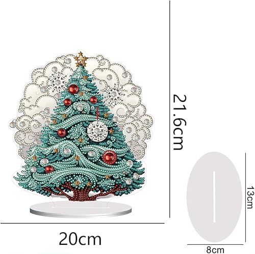 Miniatura 4 de Orgone Pintura de diamantes para árbol de Navidad, kit de adornos de escritorio para adultos, arte con diamantes pintura acrílica por números,