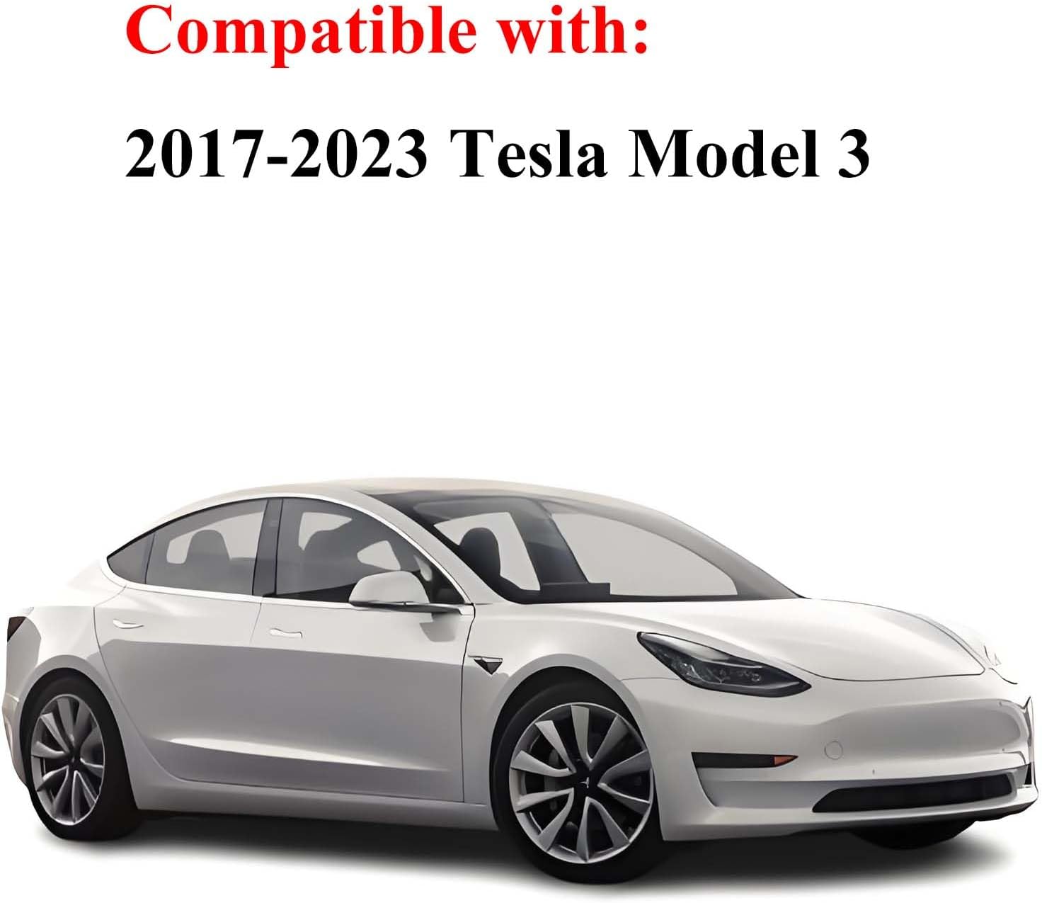 Rear Spoiler Wing Compatible with 2017 2018 2019 2020 2021 2022 2023 Tesla Model 3 Rear Trunk Lip PSM Style, Gloss Black