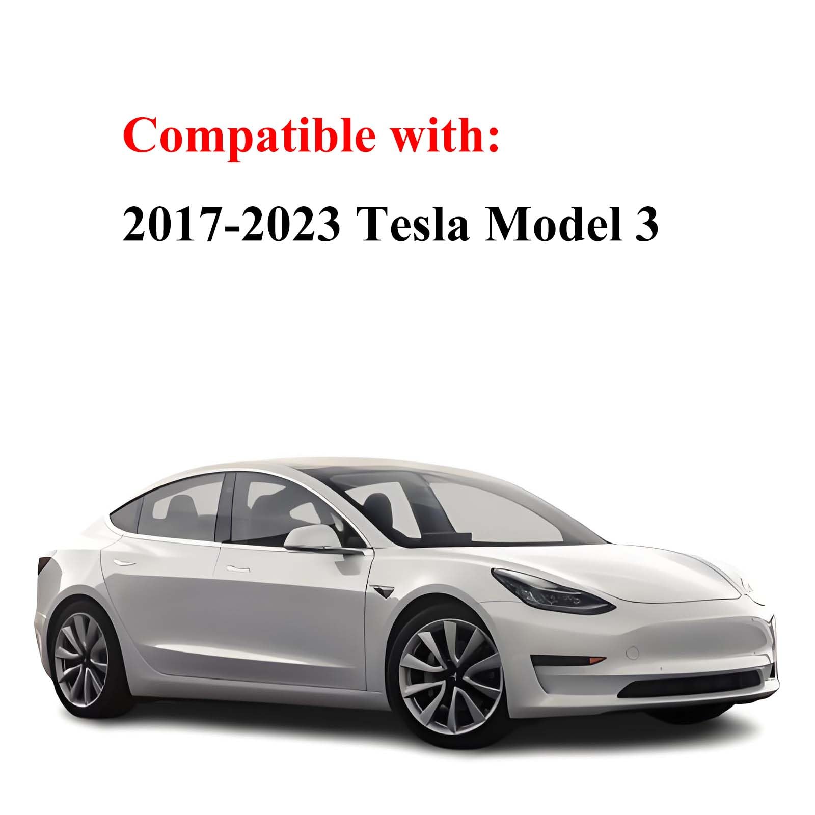 Rear Spoiler Wing Compatible with 2017 2018 2019 2020 2021 2022 2023 Tesla Model 3 Rear Trunk Lip PSM Style, Gloss Black