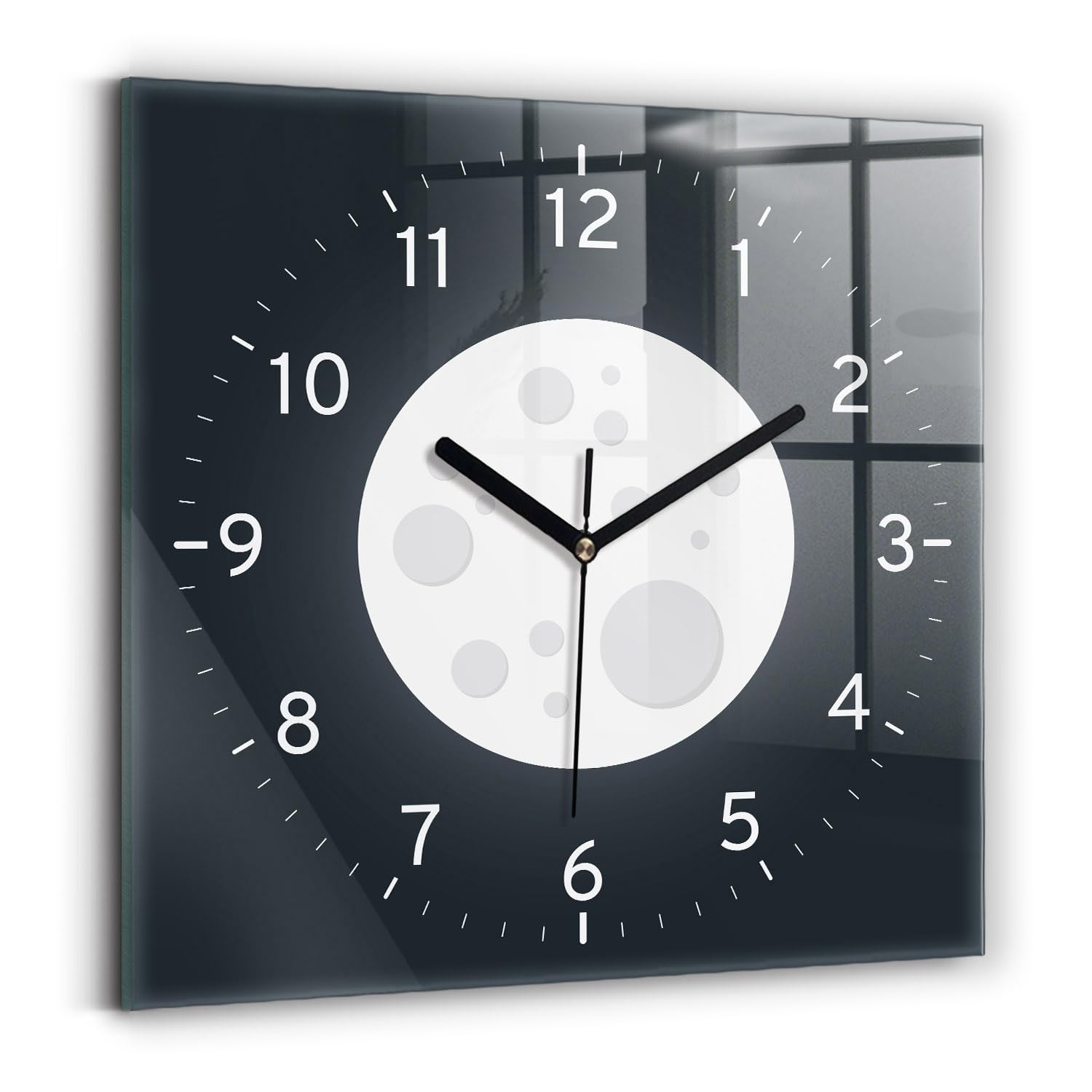 Horloge numérique et carrée moderne Wallfluent pour décorer le salon familial