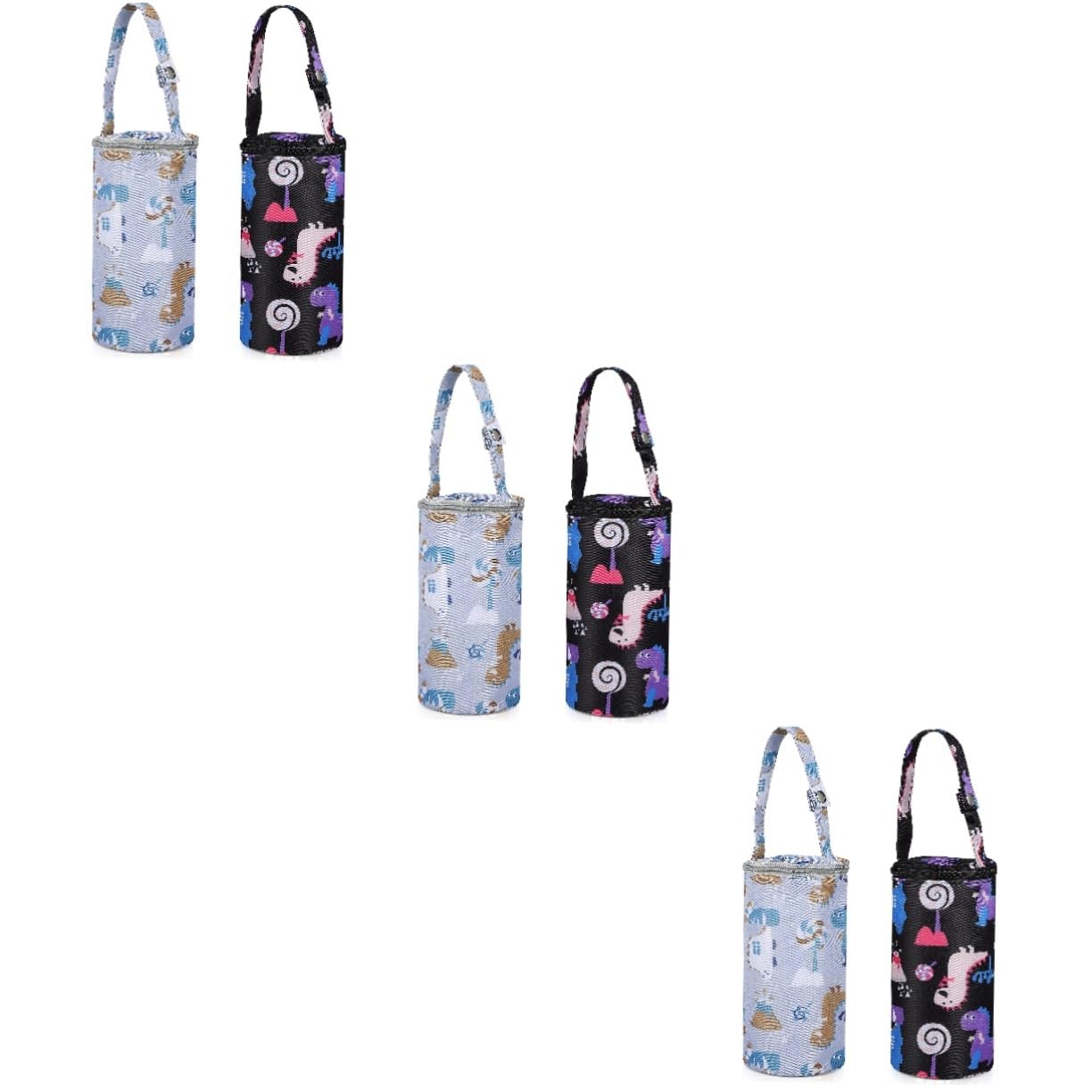 SHOWERORO 6pezzi Borsa Termica Per Biberon Design Cartone Porta Bottiglia Per Zaino e Carrozzina Isolante Per Latte Durante Le Uscite