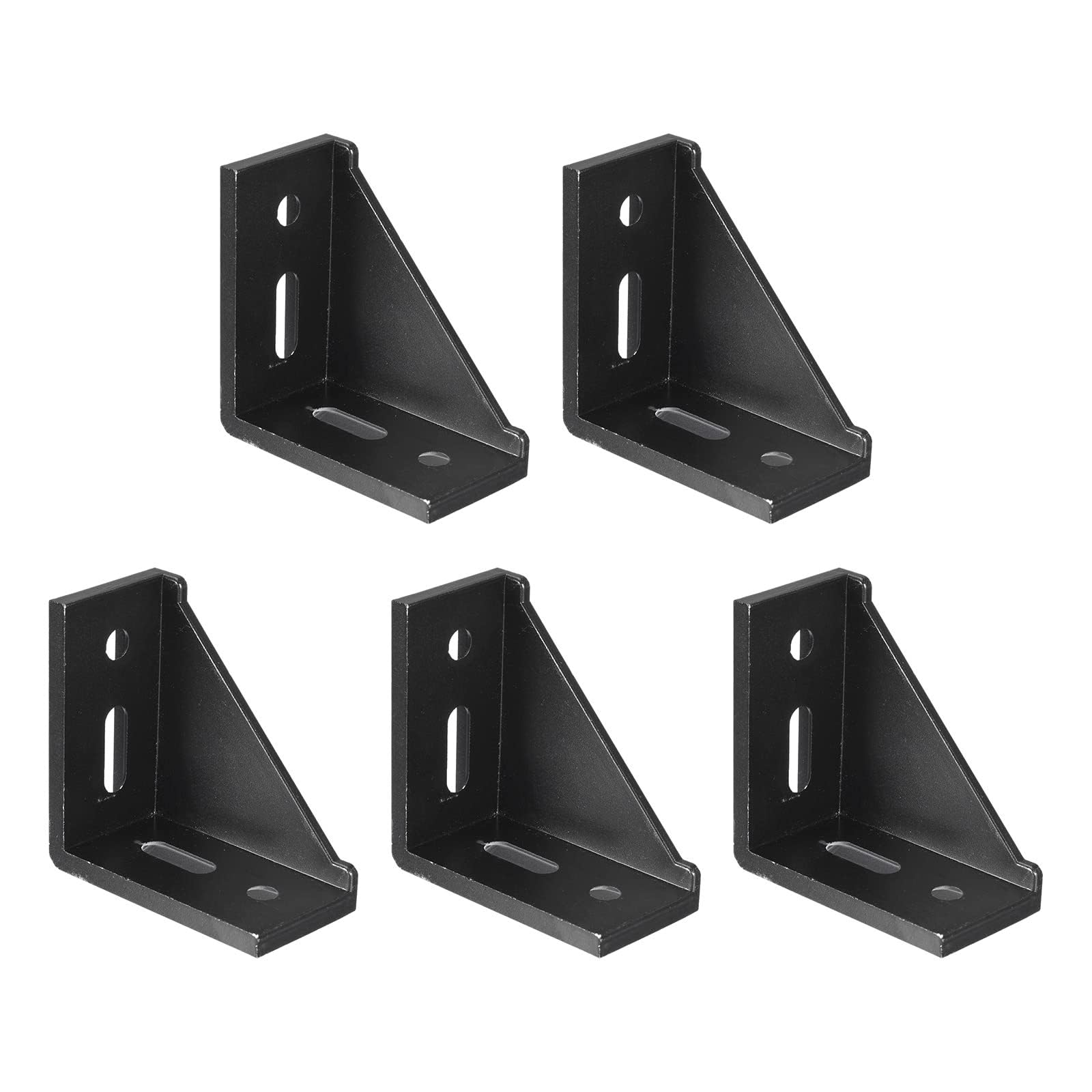 Unifizz 5 Sets T Slot Aluminium Extrusion Corner Brackets, 78x78x38mm Angle Connector for 4080 Series Aluminum Profile Extruded Frame Black
