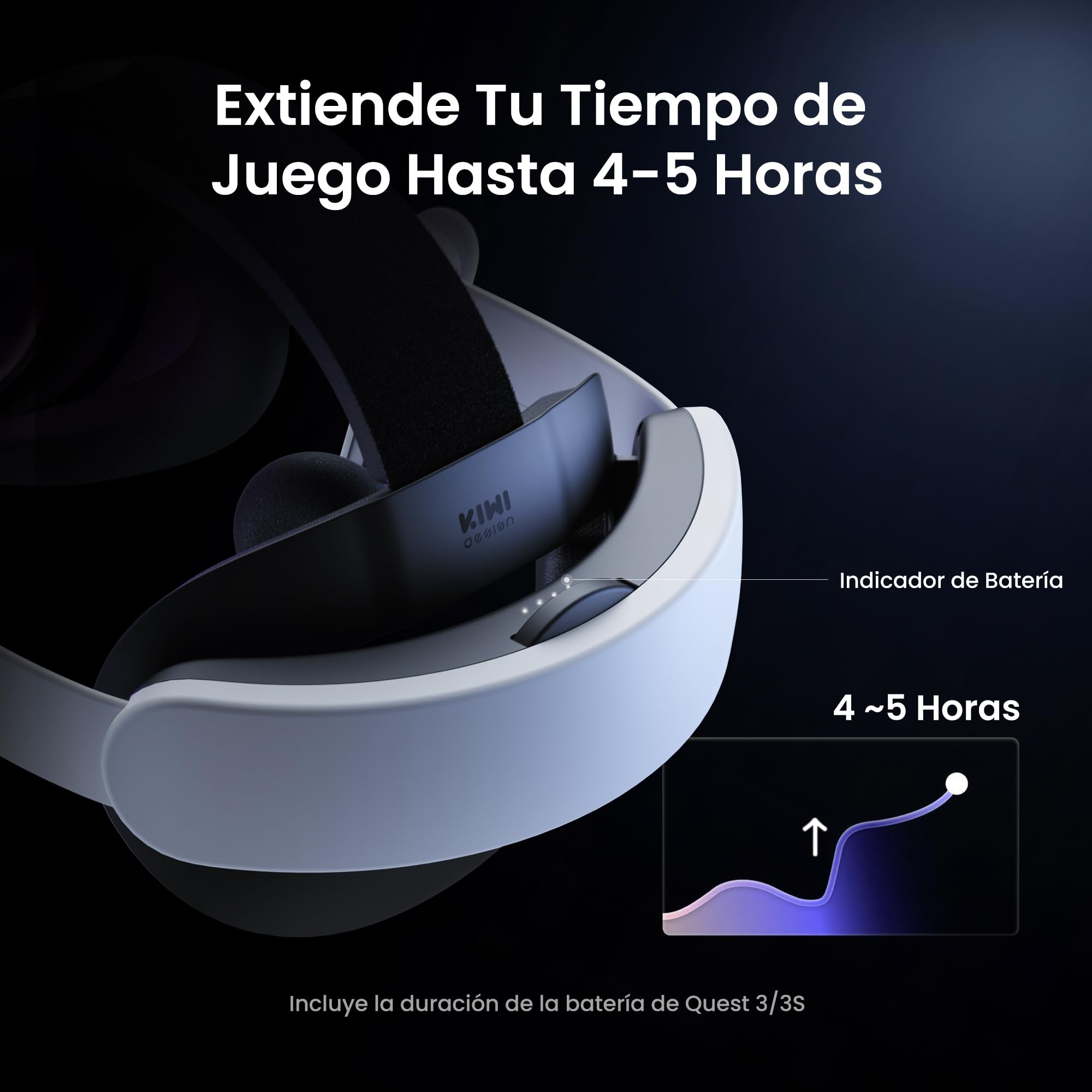 KIWI design K4 Duo Auricolare Cinturino con Batteria per Quest 3/3S Accessori VR Ricarica Rapida