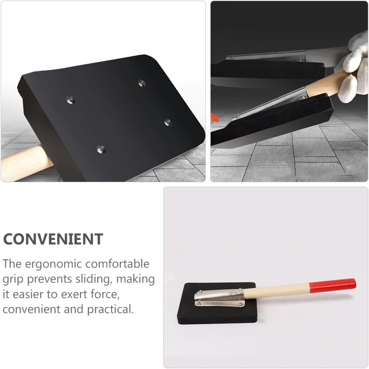 Rubber Clappers Rubber Hammer for Tiling and Flooring Mallet Wooden Handle for Tile Installation and Construction Projects