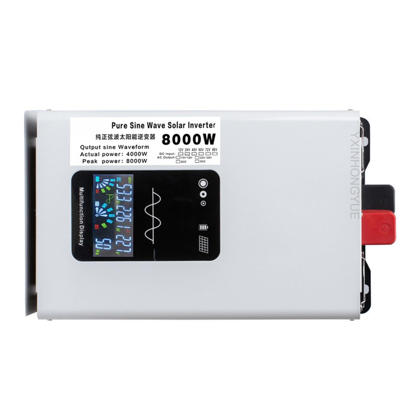 8000W moc szczytowa czysta fala sinusoidalna przetwornica DC 48V-96V na 120V/240V konwerter dla rodziny RV Off Grid niska częstotliwość inwerter solarny,60v to 230v