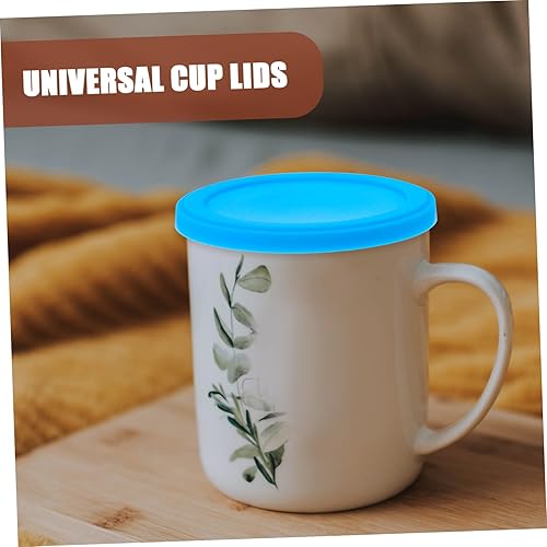 Miniatura 3 de PRETYZOOM Tapa de silicona para tazas, tapa de taza de silicona, cubierta de microondas de vidrio para cubiertas de bebidas de alimentos, tapa de