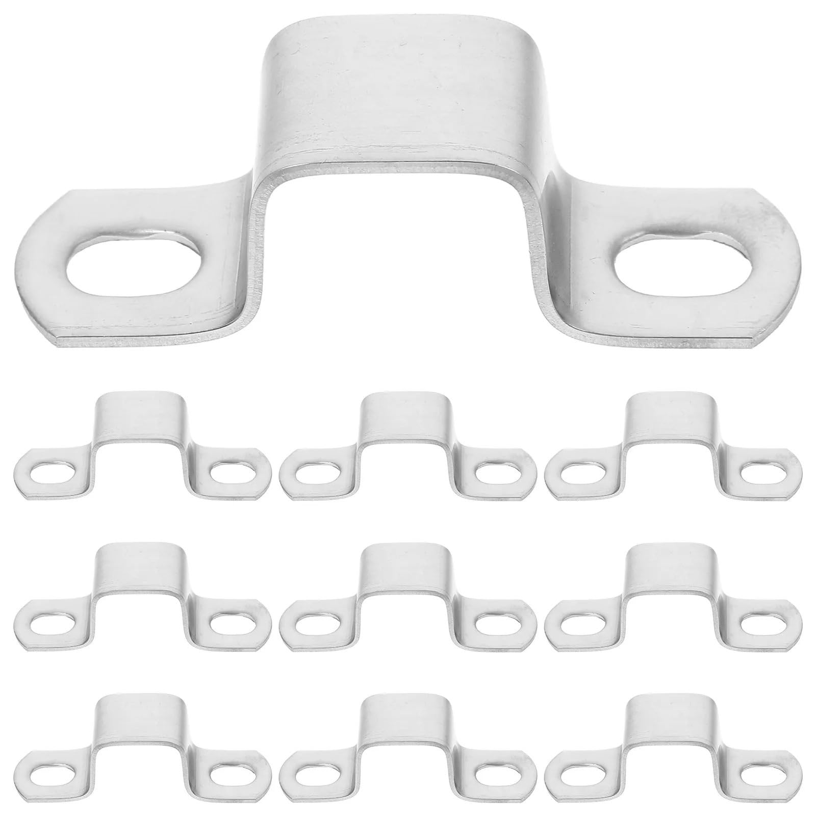 U Shape Pipe Clamp 10Pcs Stainless Steel Square Tube Clamps Heavy Duty U-Shaped Bracket for Pipe Support Tubing Mounting Industrial Residential Use