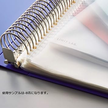 Lihit Lab G3808-8 Clear Book, Replaceable A4, 30 Holes, 55 Sheets + 1 Sheet, Blue