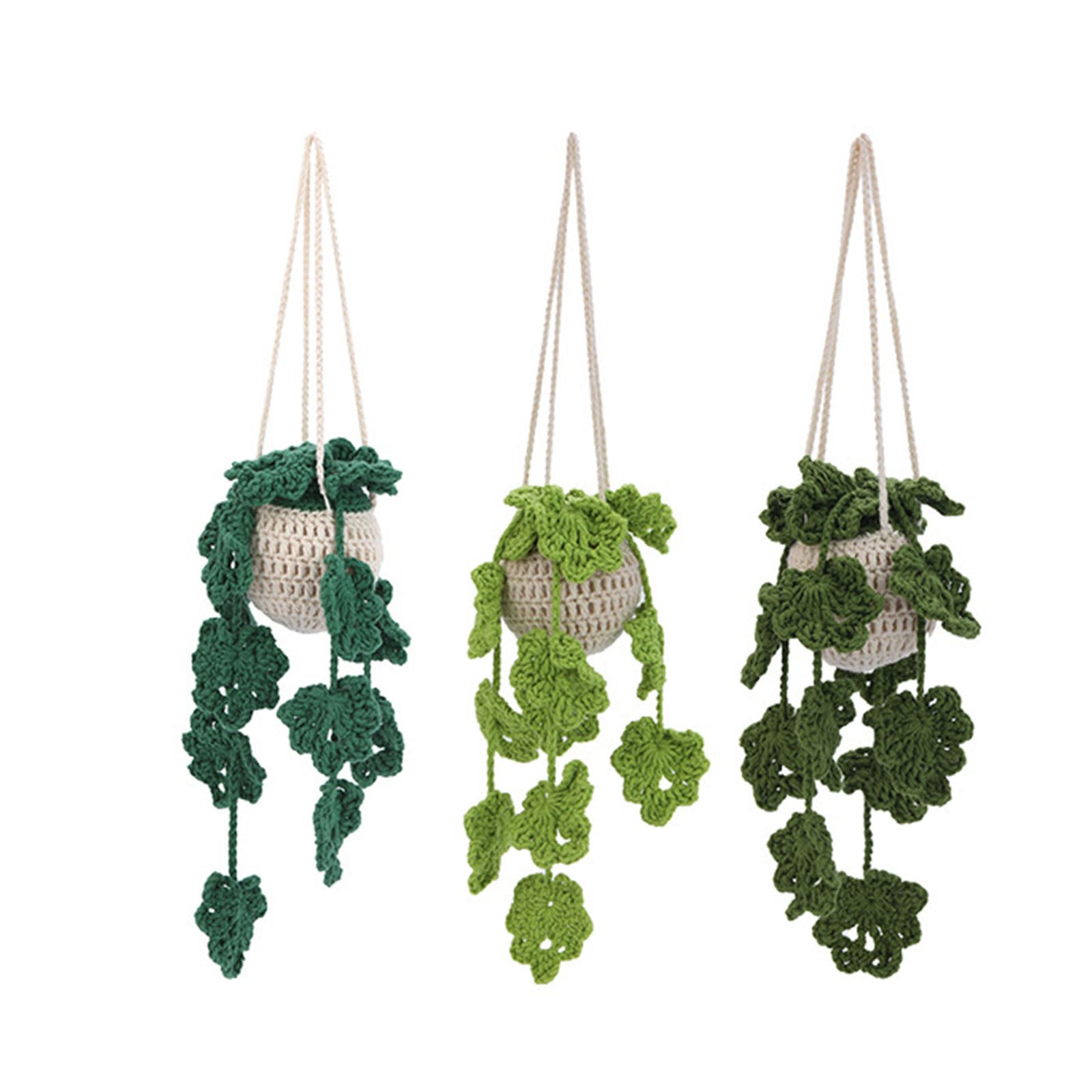 carotoe Not Finished Crochet Kits Hand-Woven Bag Knitted Yarn Hanging Potted Plant Crochet Starter Kits