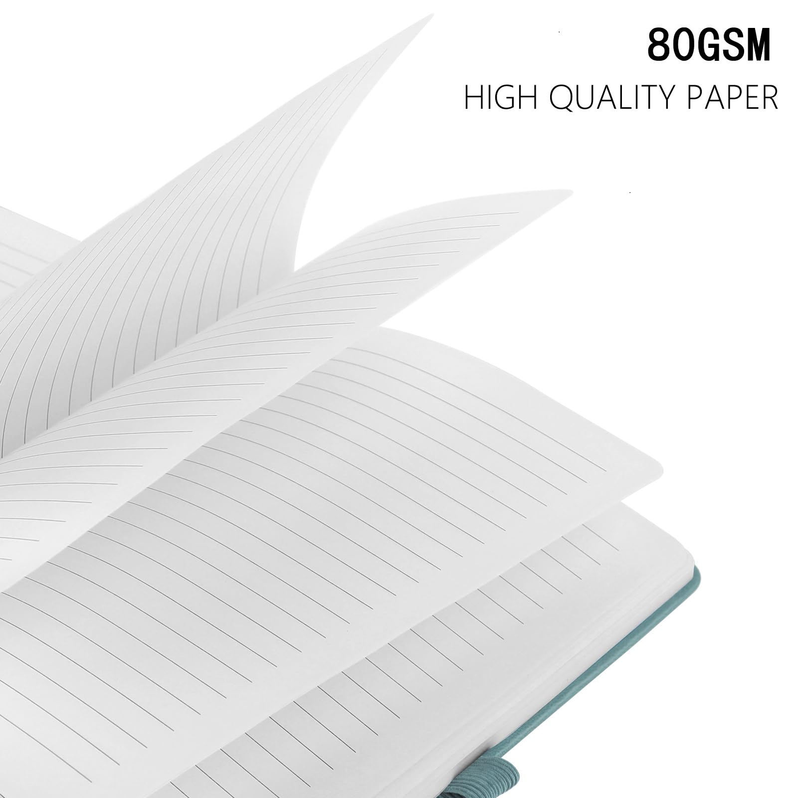 YIEO A5 Notebook, 3 Pack Notebook A5 200 Lined Pages 80GSM Journal Notebook Pu Leather Hardback Notepad with Elastic Loop - Image 3
