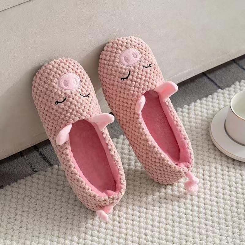 Cute Pig Slipper for Women Cartoon Slippers Animal Slippers Warm Slippers Women's House Shoes Cotton Knit Memory Foam Maternity Slippers2