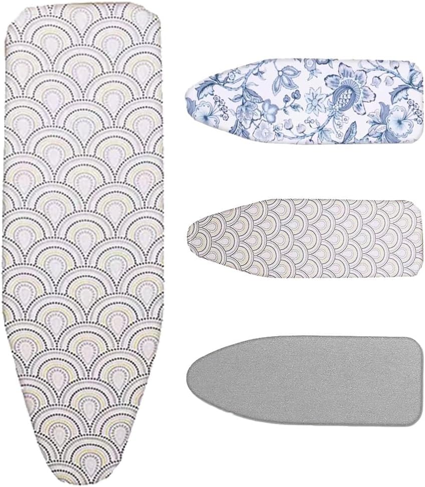 Cotton Ironing Board Cover and Pad Replacement Ironing Board Cover 36x13 38x13 43x14 48x15 Inch Adjustable Ironing Board Pad Elasticated(Peacock,43x14in(110x35cm))