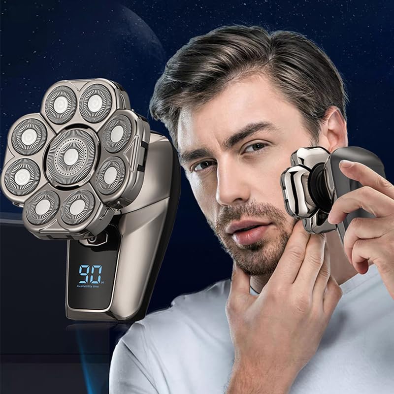 I-clean 9D Head Shavers for Bald Men, 6-in-1 Electric Razor, Waterproof Wet/Dry, Cordless Rechargeable, LED Display