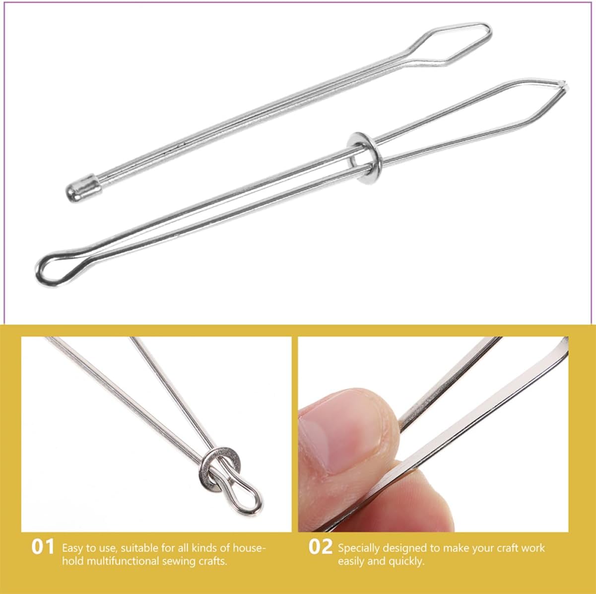 NUOBESTY 60pcs Sewing Crafting Tools Drawstring Threader String Threading Device Safe for DIY Projects