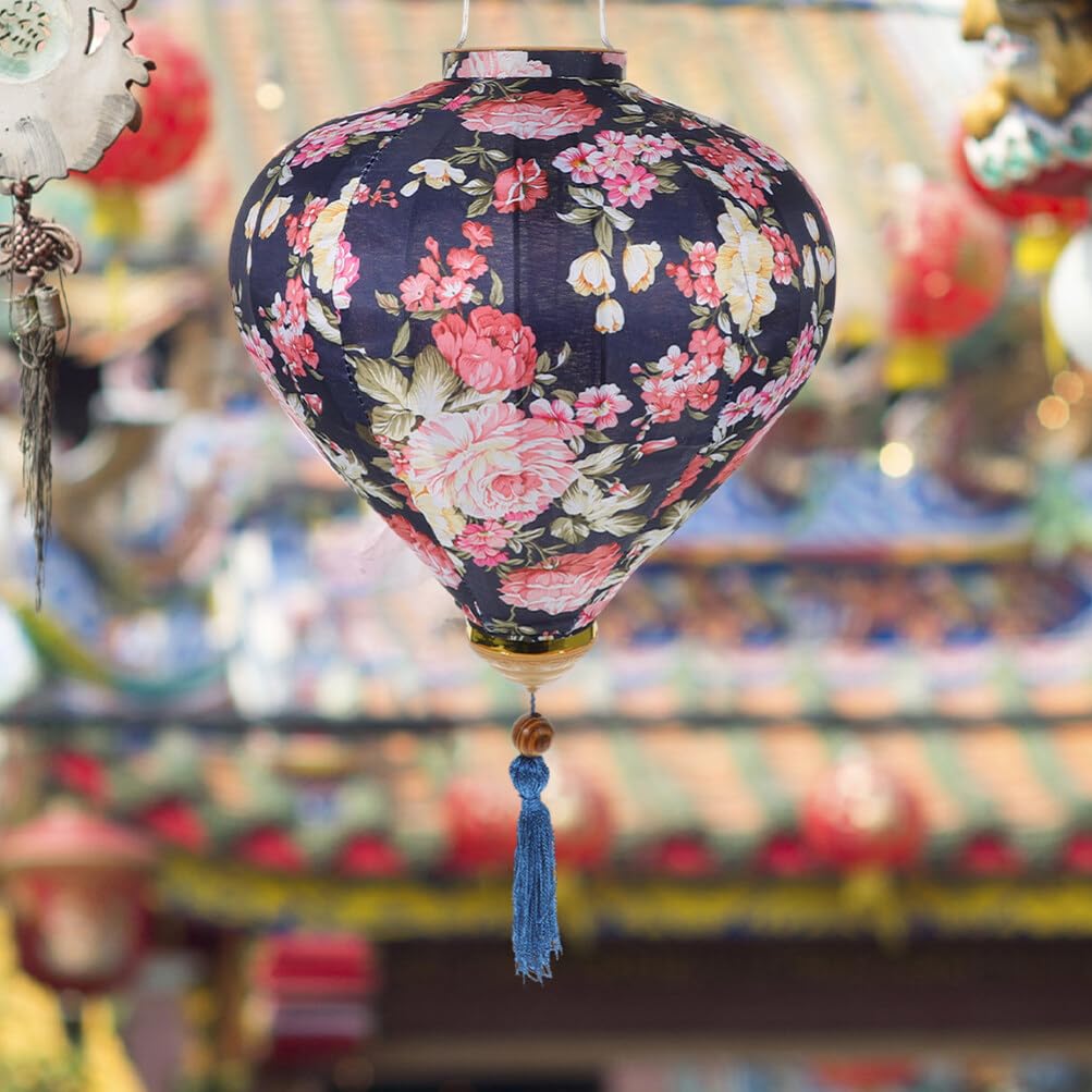 BESPORTBLE Lanternes Ovales En Soie Vietnam Lanterne Lampe Chinoise Japonaise Lanterne Suspendue Pour Mariage Nouvel An Fête Jardin Cour Décor 14 Pouces