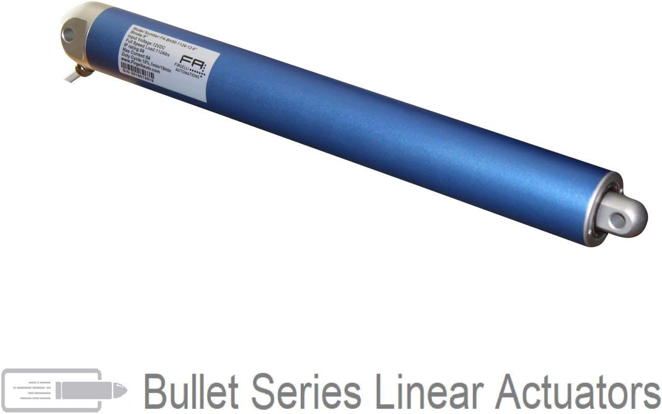 Firgelli Automations Bullet Series 50mm Diameter 1124 lb Force 24V Linear Actuator (6 inch)