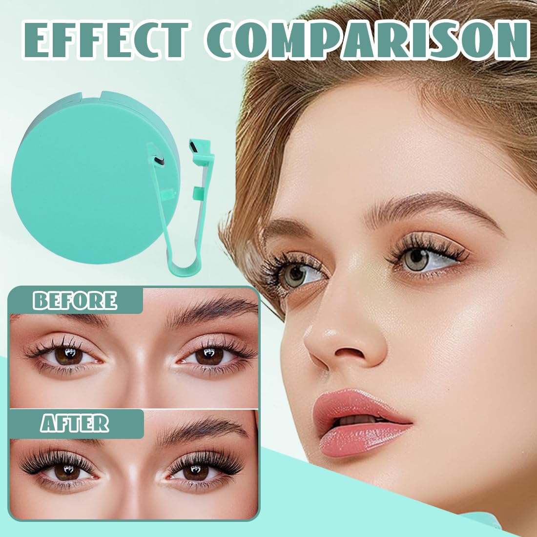 1 PCS Ciglia magnetiche riutilizzabili con applicatore,Cig-lia Finte Magnetiche, ciglia finte senza colla, facile da indossare e rimuovere, Include clip a forma di V(ZP07)