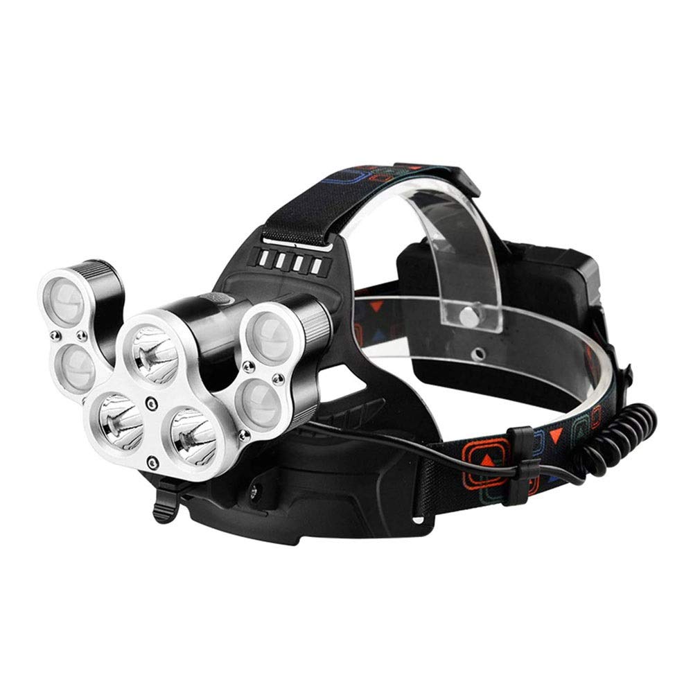 Wodoodporna latarka czołowa z akumulatorem o mocy 5600 lumenów - Ultra jasny reflektor roboczy LED na kemping, piesze wycieczki i na zewnątrz - Zasilany przez USB