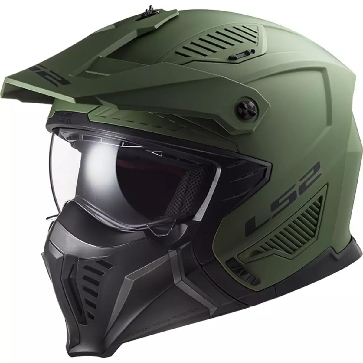 LS2, Casco Moto Jet/Modular Drifter Solid Matt Military Green, M