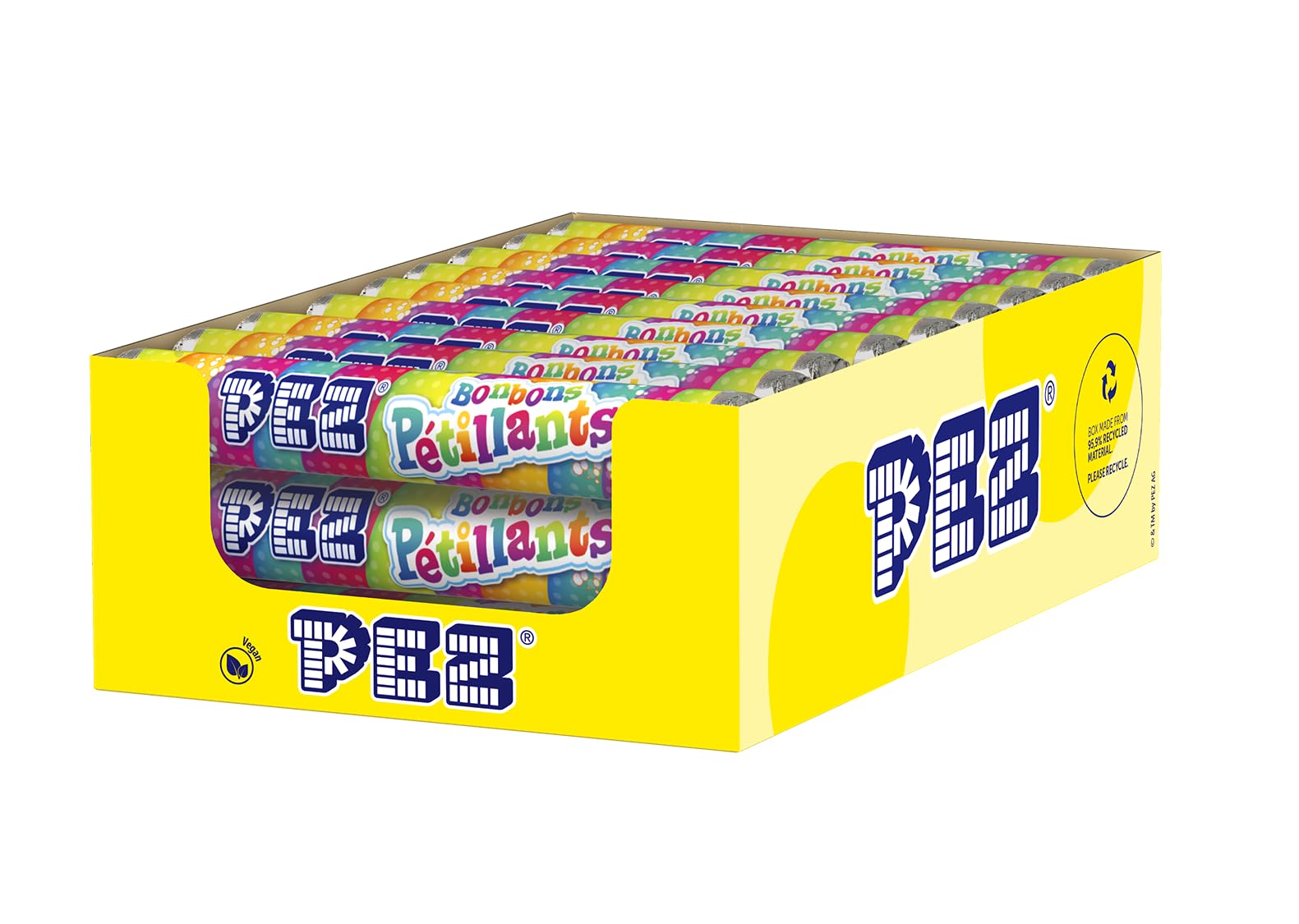 Pez Boîte de 30 rouleaux de bonbons dextrose acidulés