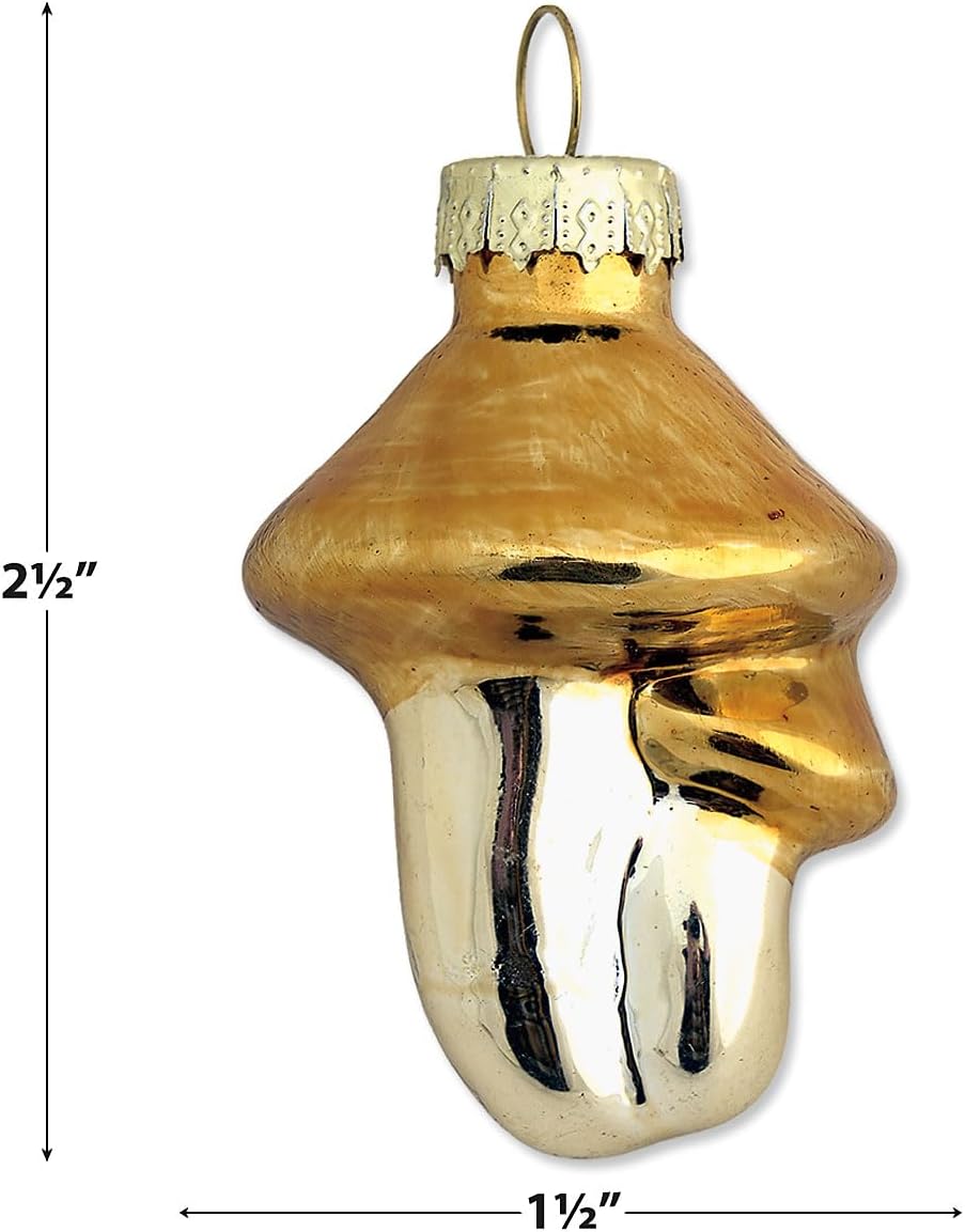 Lillian Vernon Acorns & Mushrooms Fall Glass Ornaments - Set of 12, Mini Tree Home Décor for Fall, Thanksgiving, Holiday - Image 2