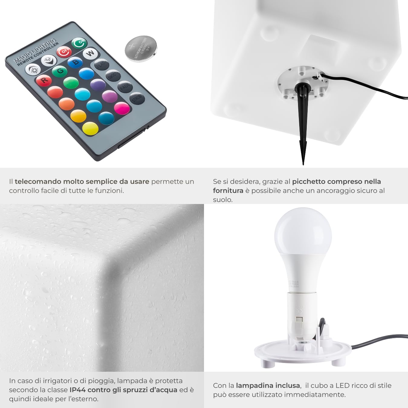 tectake® Cubo luminoso LED
