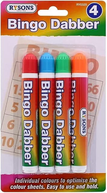 NA-1 Excelling UK Bingo Dabbers Glitter Dabbers for Bingo Tickets Lockdown Bingo Kids Bingo Gift Bingo Marker Pens Children Coloring Pen Dot Markers 4 Pcs