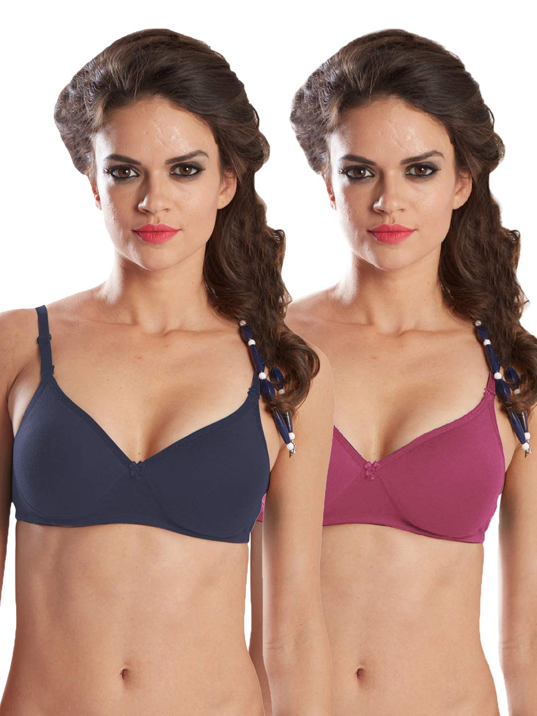 sonari 0026 Women's Heavily Padded T Shirt Bra | Seamless, Wire Free, Perfect Design for Low Neckline Outfits | Skin Friendly Polyster Used for All Day Comfort (Pack of 2)-picture-29