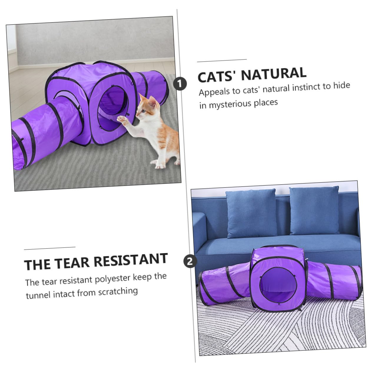 3 Stück Katzentunnel Spielzeug Aus Reißfestem Polyester Mit Knisterpapier Faltbar Stabiler Stahldrahtrahmen Interaktives Für Katzen Und Kätzchen