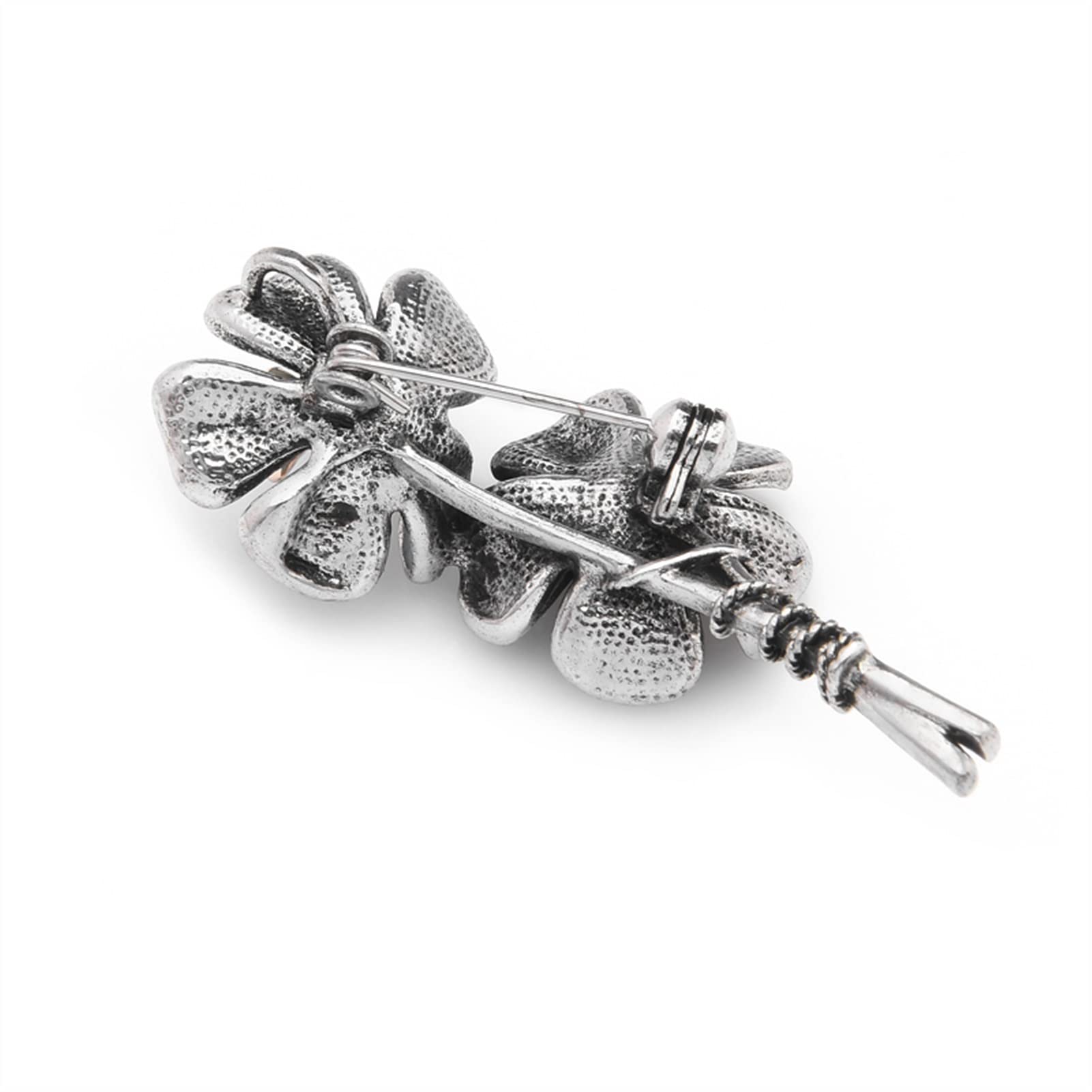 broche, Accesorios de moda for mujer, broche flor ciruelo con diamantes imitación azules, fiesta, en forma